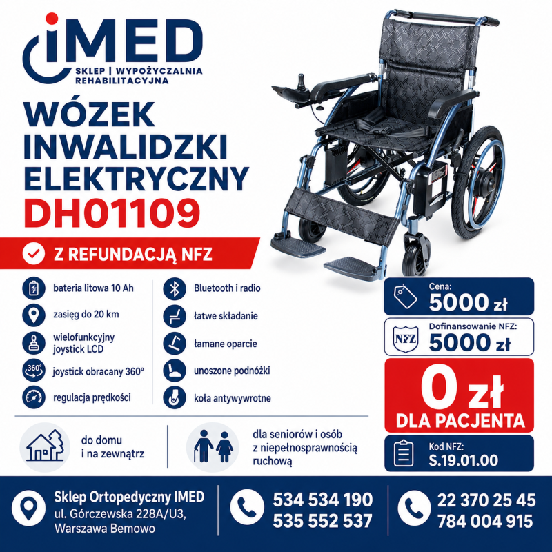 WÓZEK INWALIDZKI ELEKTRYCZNY DH01109 – NFZ – wynajem