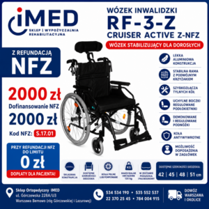 WÓZEK INWALIDZKI RF-3-Z CRUISER ACTIVE Z-NFZ – wynajem – wynajem FizjoNaWynos.pl