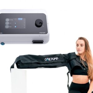 Zestaw AMAZONKA do drenażu limfatycznego prawej ręki 6-komorowy aparat CarePump Lite6 + 1 mankiet na prawą rękę, bark i pierś – wynajem – wynajem FizjoNaWynos.pl